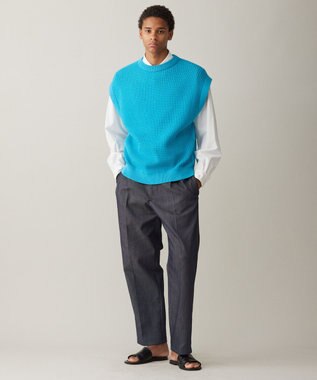 UNFILO MENS 【新色追加】FINE MOVE デニム タックパンツ [24年商品] ネイビー