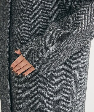 Green Parks ヘリンボーンノーカラーコート Herringbone