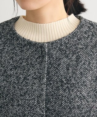 Green Parks ヘリンボーンノーカラーコート Herringbone