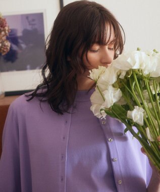 組曲 マイラックカラー カーディガン ウィステリア系