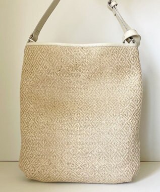 Hekhèr Le Style de Vie 【日本製 / A4サイズ対応 / 3WAY】ジュート×牛革 ショルダーバッグ large ホワイト