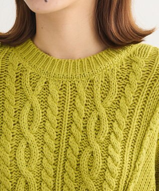 Green Parks 変形ケーブルニットプルオーバー Green