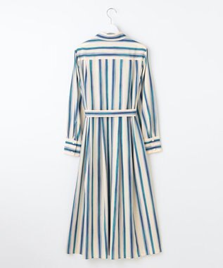 自由区 S 【カタログ掲載・洗える】ストライププリント ワンピース ブルー系ストライプ
