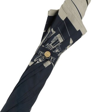 MOONBAT DAKS(ダックス) 晴雨兼用日傘 長傘 街並み フワクール生地使用 ネイビーブルー