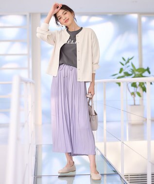 ANY L 【ウエストゴム】リラックススカーチョ パープル