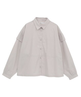 CRAFT STANDARD BOUTIQUE パネルデザインワイドシャツ Light Gray
