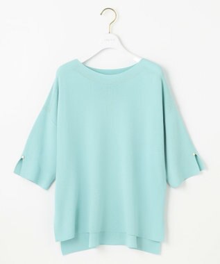 ANY SIS 【接触冷感・UVカット・洗える】ビューティクールボートネック プルオーバー アクアブルー