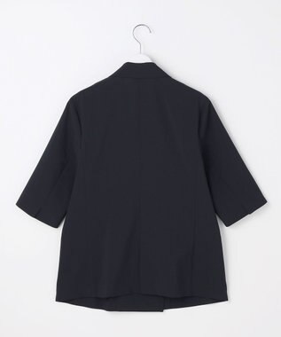 J.PRESS LADIES L BREEZ COOL トロ ハーフスリーブ ダブル ジャケット ネイビー系