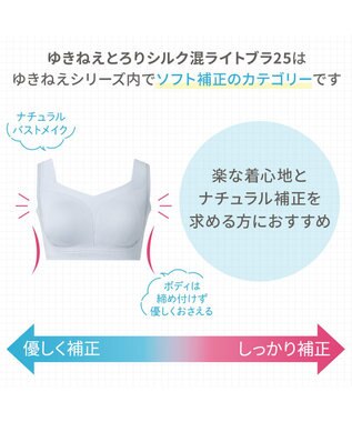 BRADELIS New York 【Yukine inc. / ブラデリス】ゆきねえとろりソフトシルク混ライトブラ25 着心地重視 軽くて快適 接触冷感機能付き 補正下着 アッシュブルー