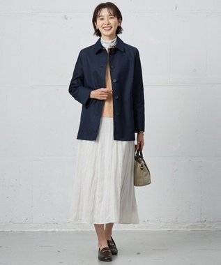 J.PRESS LADIES 【洗える】リンクルリッド フレアー スカート アイボリー系