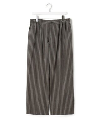 J.PRESS YORK STREET 【UNISEX】コットンリネンイージーストライプ パンツ グレー系1