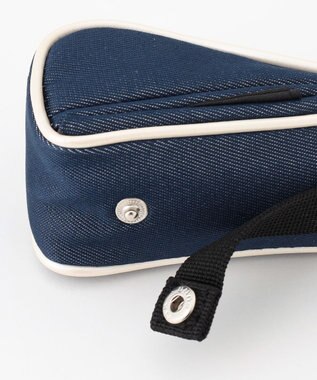 23区GOLF 磁石で開閉【UNISEX】合皮×デニム調ボールポーチ ネイビー系