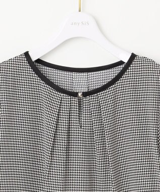 ANY SIS S 【洗える】 バイカラータック ブラウス 千鳥