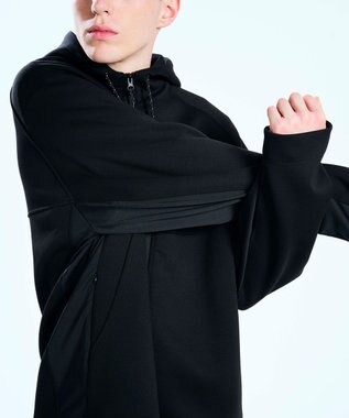 UNFILO 【ユニセックス】ストレッチ コンビパーカー ブラック系