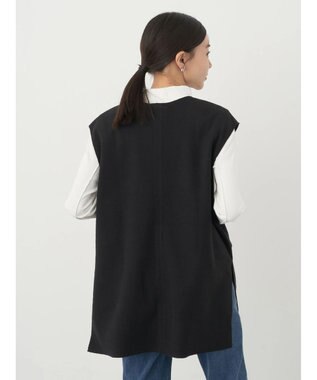 earth music&ecology ＳＥＴ２点圧縮風ポンチベスト＋リブタートル Black