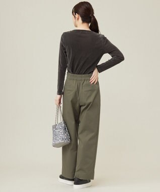 ANY SIS 【洗える】マリンディテール ワイドパンツ カーキ