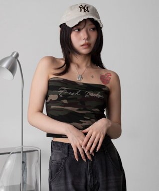 WEGO グラフィックカップインショートキャミ 柄1