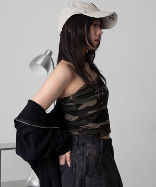 WEGO グラフィックカップインショートキャミ 柄1