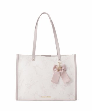 Maison de FLEUR すずらんプリントスクエアトートバッグ Grayish Pink