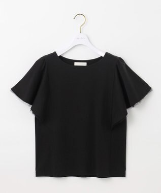 ANY SIS 【接触冷感】360°好印象フリルスリーブ カットソー ブラック