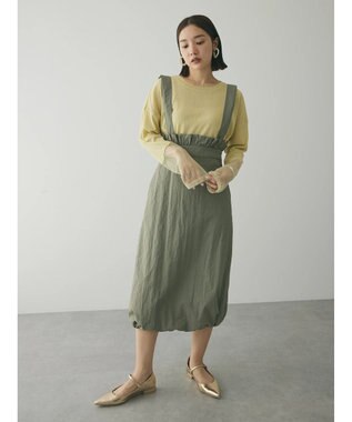 Green Parks armonia. サスペンダー付きスカート Khaki
