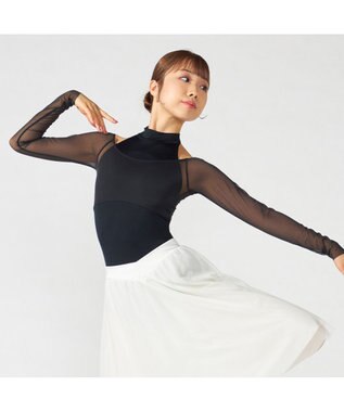 Chacott 【MADOKA SUGAI】ロングスリーブレオタード ブラック