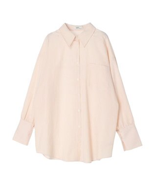 earth music&ecology サッカーストライプボーイズライクシャツ Orange