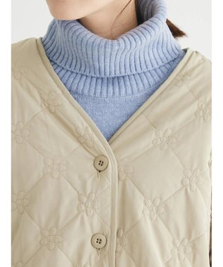 Green Parks ・ＳＵＧＡＲ　ＳＰＯＯＮ　２ｗａｙフラワーキルトブルゾン Light Khaki