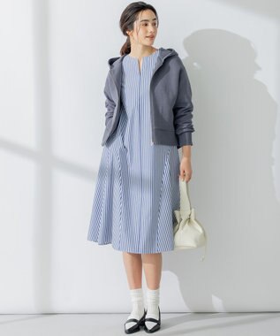 組曲 【洗える】Co/Nyブロード ワンピース ネイビー系1