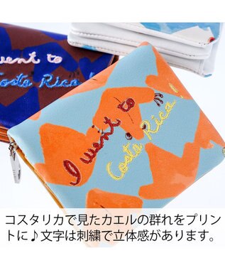 tsumori chisato CARRY コスタリカカエル 2つ折り財布 ミニ財布 【カラフル＆刺繍テクニック】 オレンジ