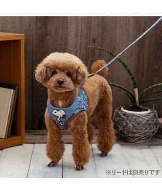 PET PARADISE スヌーピー ベストハーネス 《デニム風》 ３Ｓ 小型犬 ネイビー