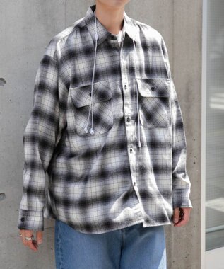 WEGO 【ユニセックス着用ITEM/SMLサイズ展開】チェックネルシャツ 柄2