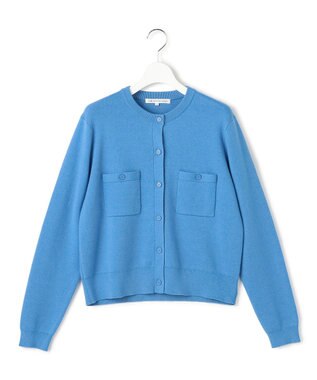 23区 L 【滝沢眞規子さん着用】コットンカシミヤ ポケット カーディガン スカイブルー系