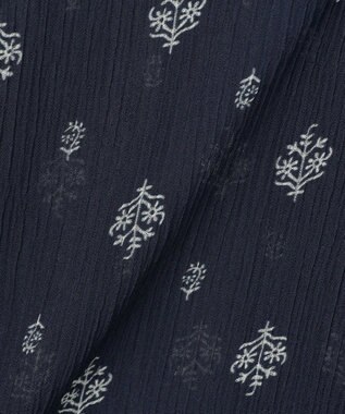 23区 【SLOW/一部店舗限定】クレープ フラワープリント ワンピース ネイビー系5