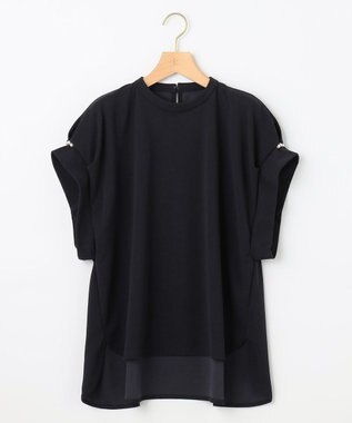 組曲 【WEB限定】ライトジョーゼット袖タック ブラウス ブラック系