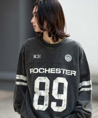 WEGO 【ユニセックス着用ITEM】ケミカルウォッシュナンバリングプルオーバー ブラックその他