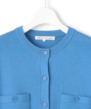 23区 L 【滝沢眞規子さん着用】コットンカシミヤ ポケット カーディガン スカイブルー系