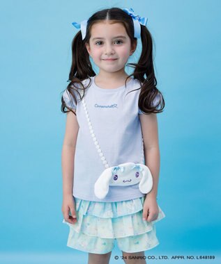 ANY KIDS 【サンリオキャラクターズ×any FAM】ポシェットTシャツ サックスブルー×シナモロール