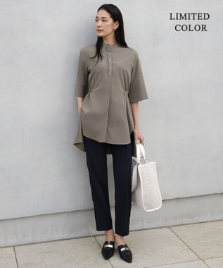 ICB 【WEB限定カラーあり】FluidBackSatin ドロストパンツ ネイビー［WEB限定］