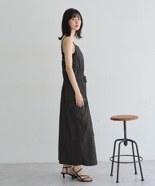 YECCA VECCA 【UVカット/遮熱/接触冷感】COOLカーゴキャミワンピース Blue Green