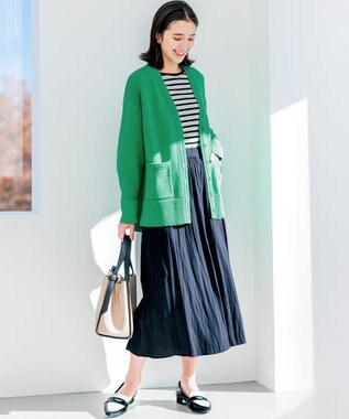 組曲 【WEB限定】SOBANEラメカーディガン グリーン系