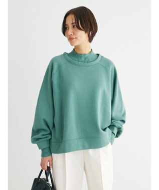 Green Parks 裏起毛ニットリブドッキングプルオーバー Mint