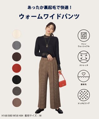 ANY 【LEE掲載/6サイズ展開/裏起毛/ウエストゴム】ウォームワイドパンツ ブラウンガンクラブ