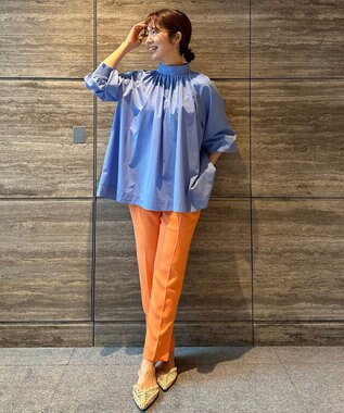 UNFILO カラー テーパードパンツ オレンジ