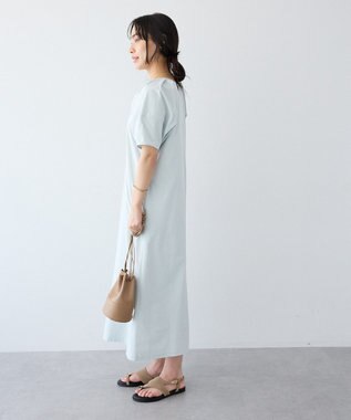 CRAFT STANDARD BOUTIQUE ポーチ付きバルーンスリーブワンピース Light Blue