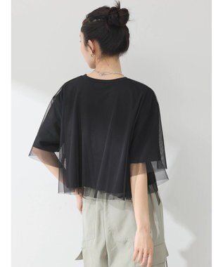 earth music&ecology チュールドッキングＴＥＥ Black