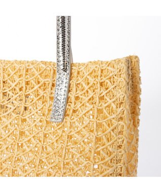 UNBILLION カシュカシュ cachecache / 透かし編みスクエアトートバッグ シルバー