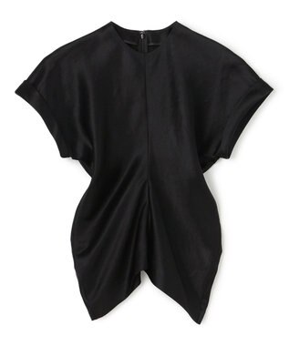 BEIGE， CYANO / サテン ドレープブラウス Black