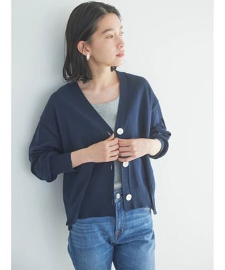 AMERICAN HOLIC Ｖネックショートカーディガン Navy