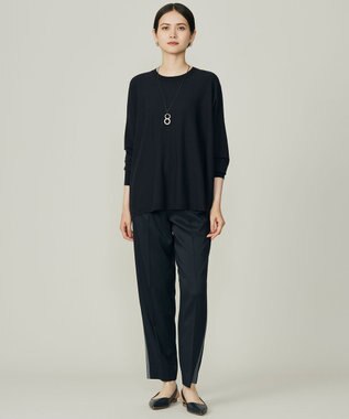 自由区 L 【WEB限定カラーあり】レーヨンストレッチ ニットT [新色]ネイビー